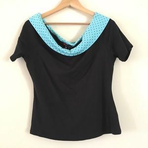 Hell Bunny bateau off the shoulder crop top